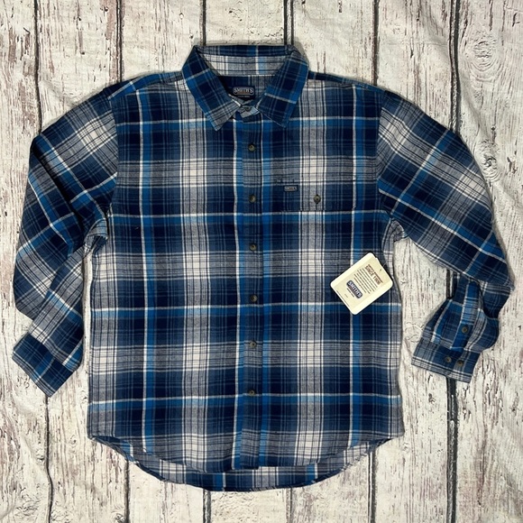 Smiths Workwear Plaid Flannel New Rancher Cowboy Construction Shirt Mens - Picture 1 of 8